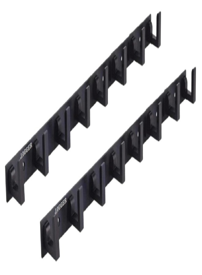 JAGGER خطافات جدارية من الفولاذ المقاوم للصدأ من JAGGER JAG332 لتعليق الملابس/المناشف/حلقات المفاتيح/خطافات الأبواب/قضبان التعليق/خطافات الحمام [عبوة من قطعتين] (أسود، 8 خطافات) - Image 1